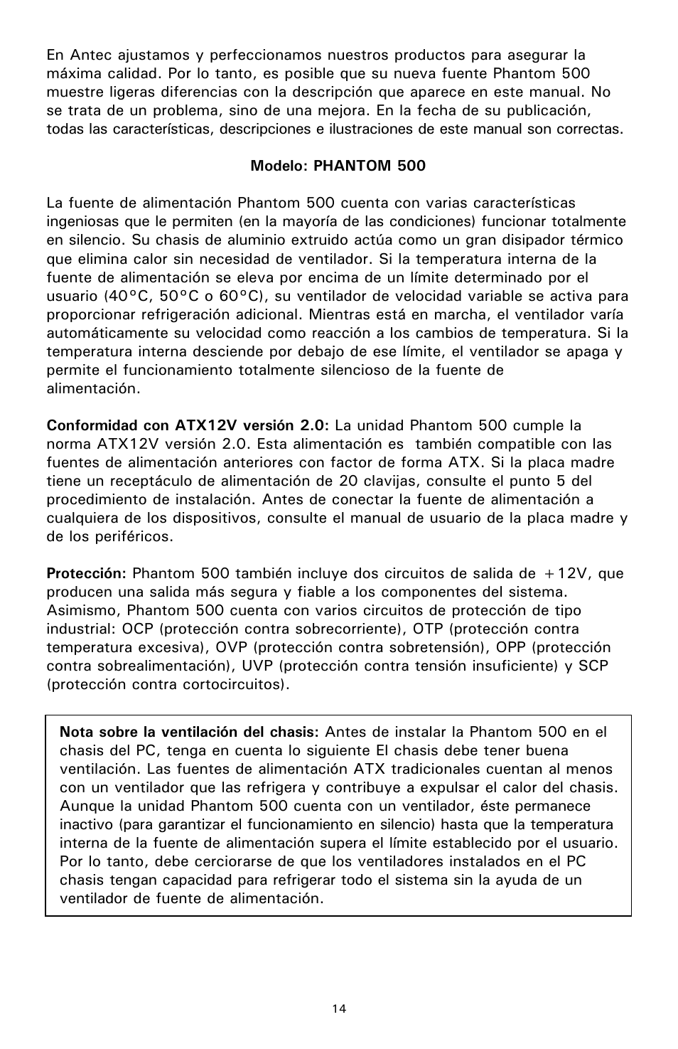 Antec 500 User Manual | Page 15 / 34