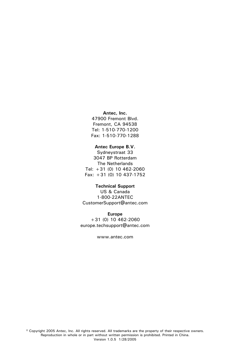 Antec 500 User Manual | Page 34 / 34