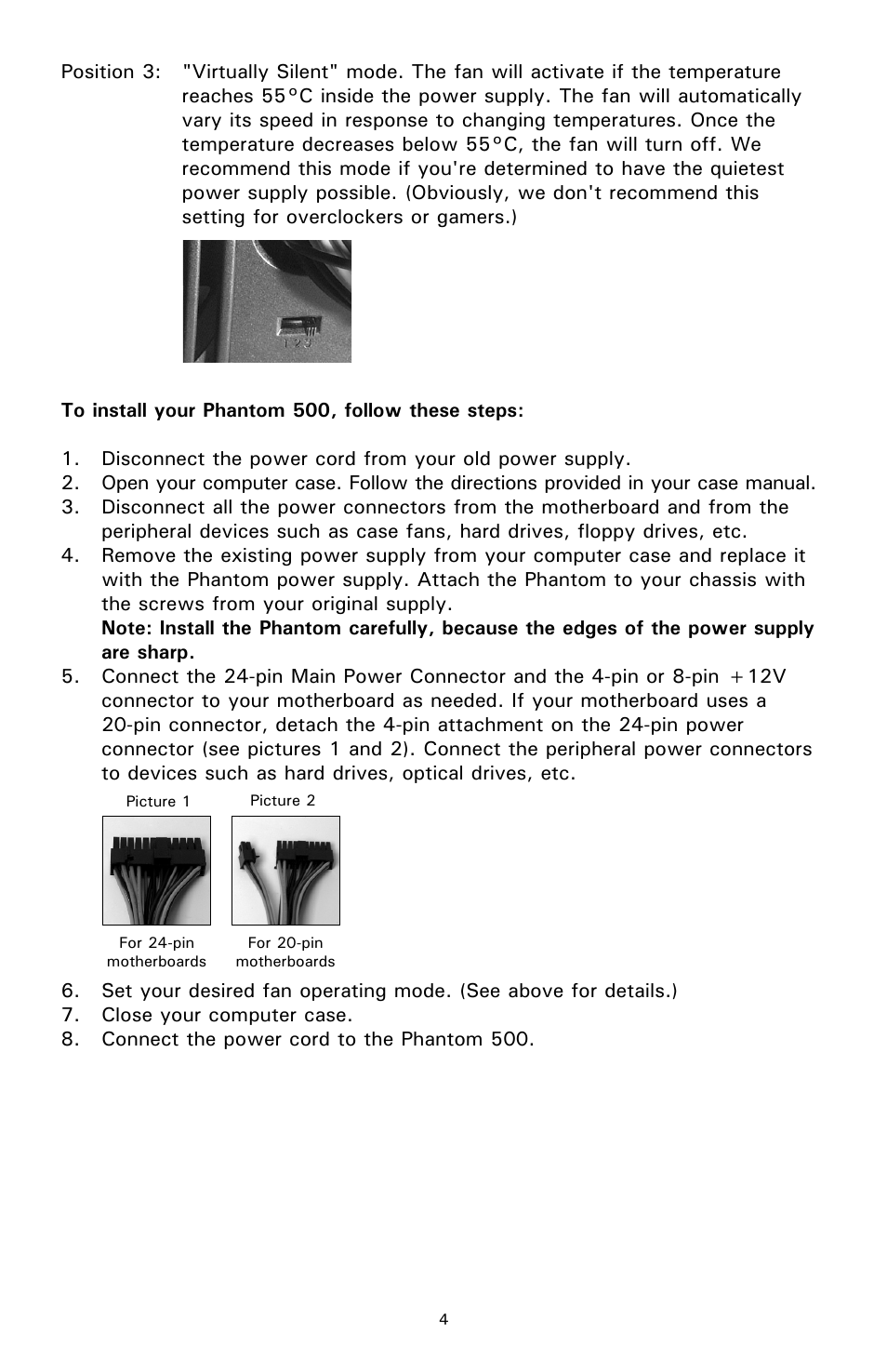 Antec 500 User Manual | Page 5 / 34