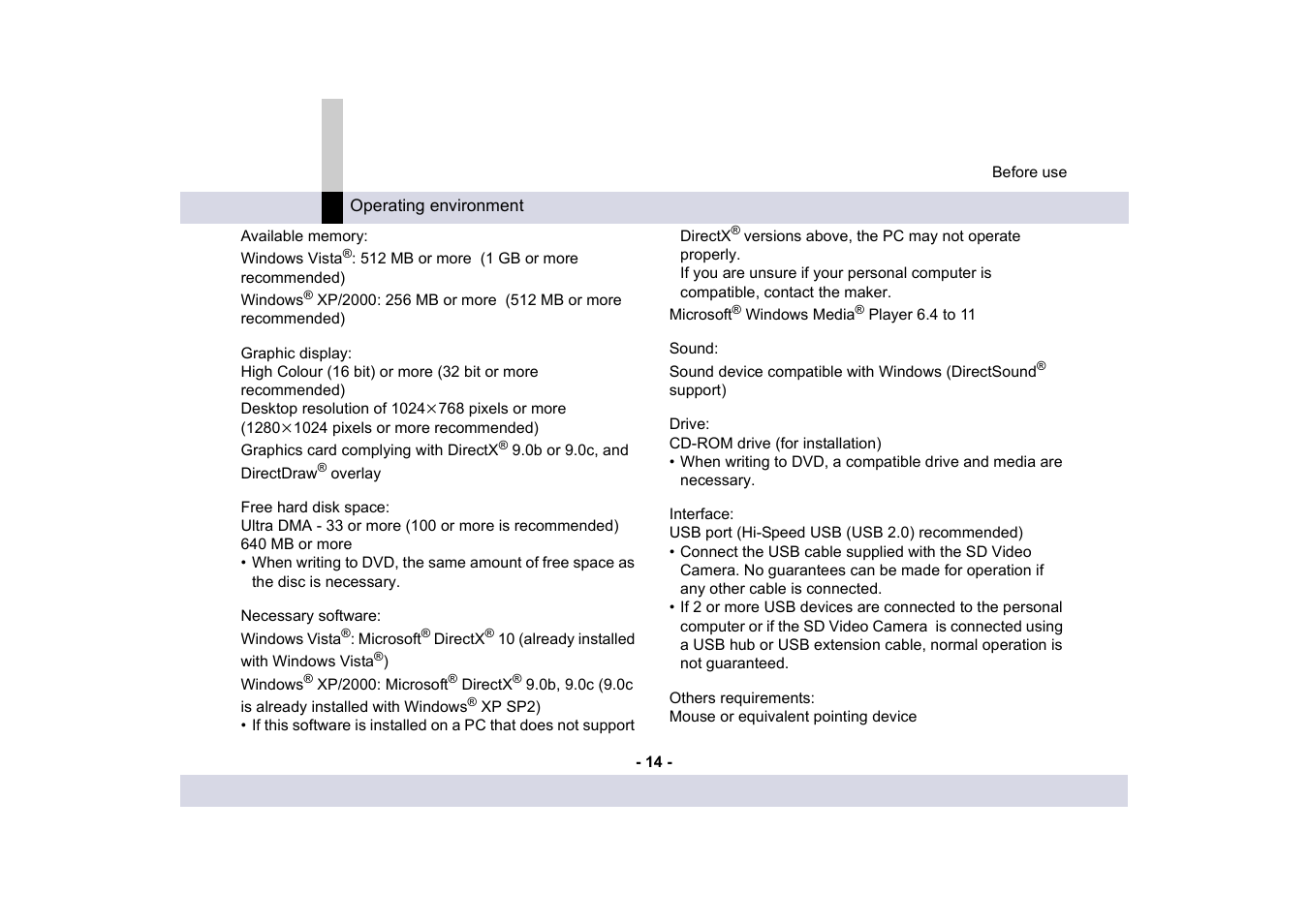 Panasonic -eng User Manual | Page 14 / 250