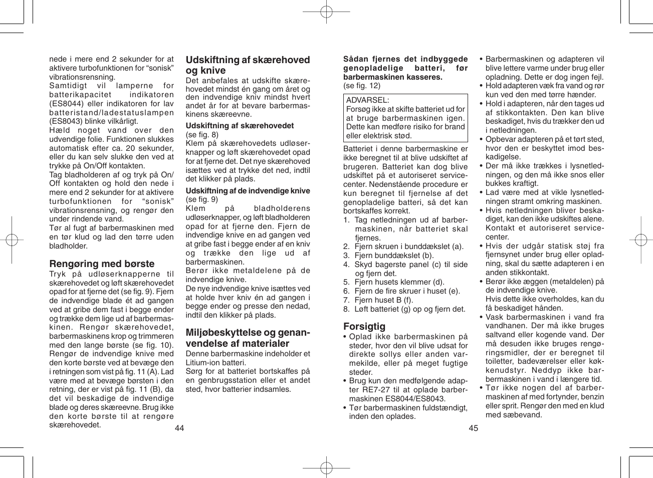 Panasonic ES8044 User Manual | Page 23 / 57