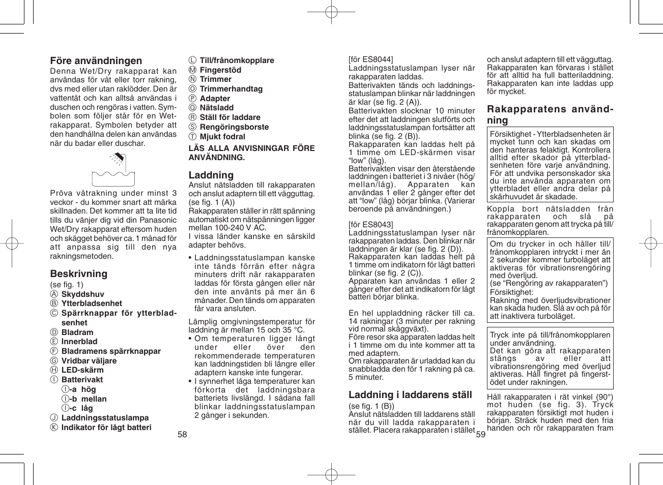 Panasonic ES8044 User Manual | Page 30 / 57