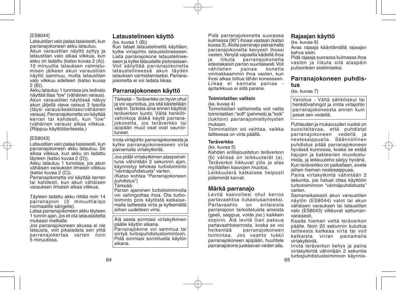 Panasonic ES8044 User Manual | Page 33 / 57