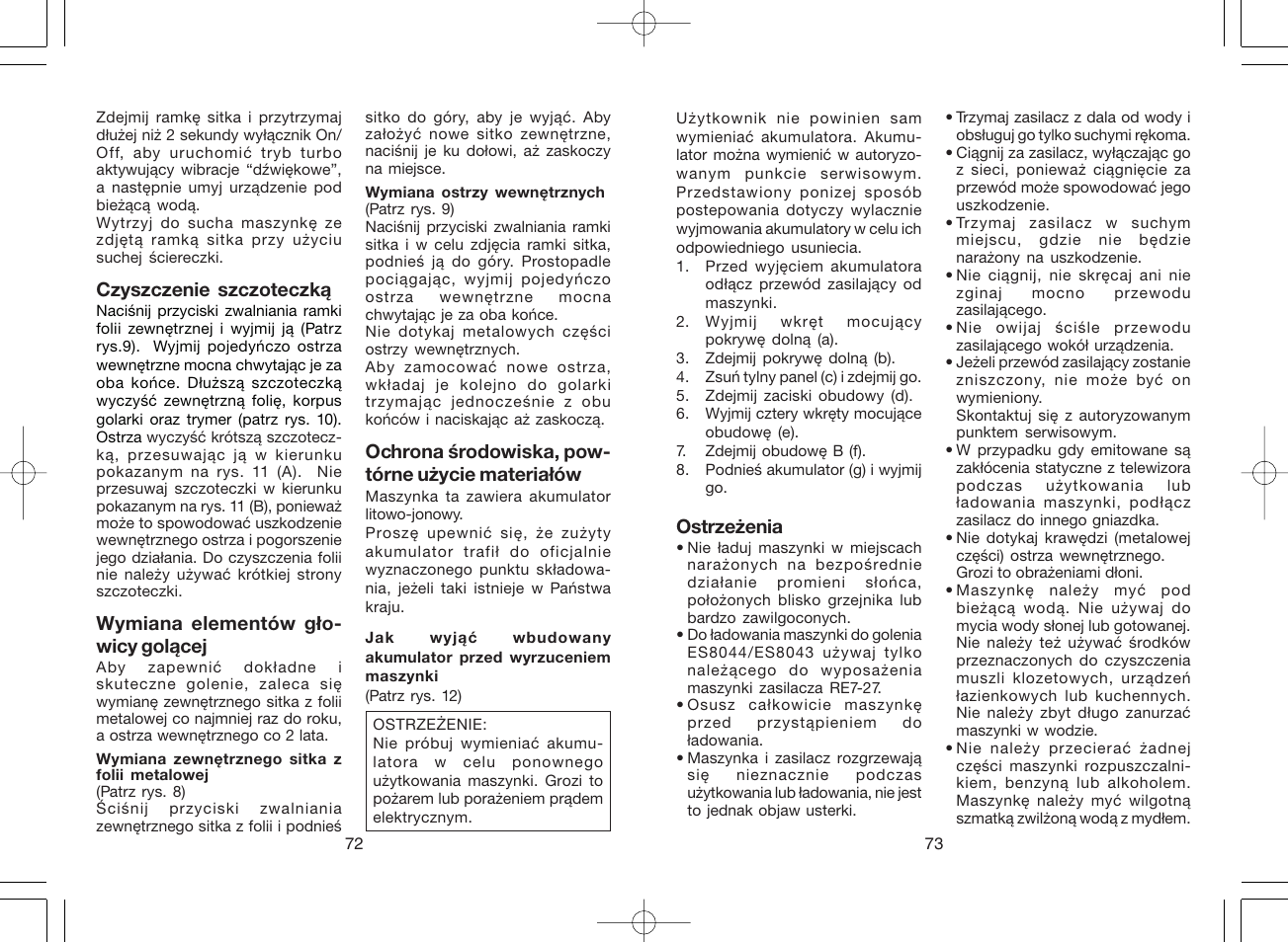 Panasonic ES8044 User Manual | Page 37 / 57