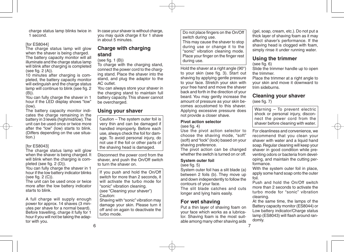 Panasonic ES8044 User Manual | Page 4 / 57