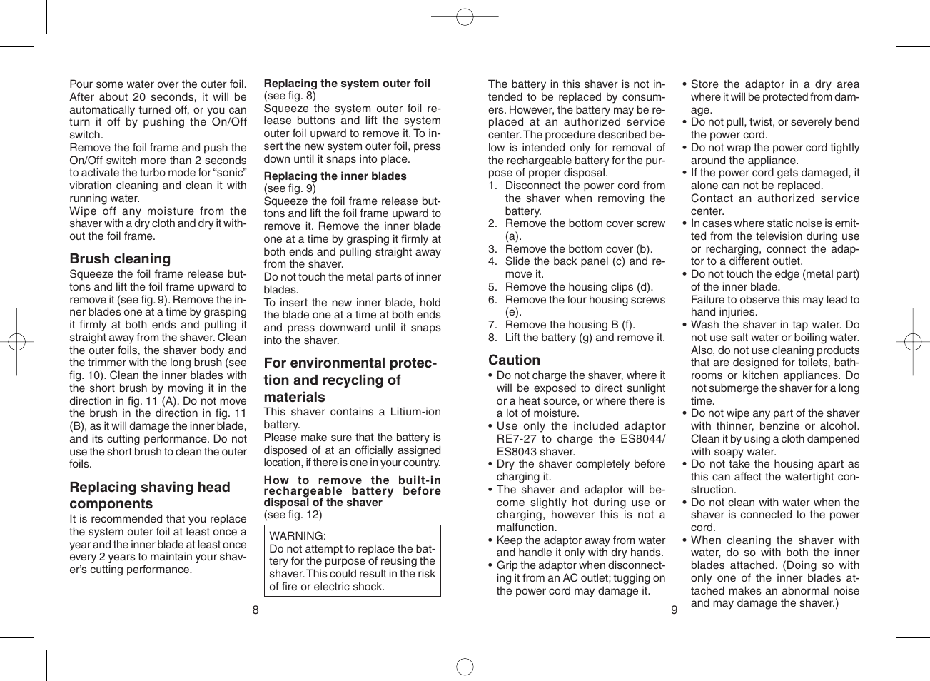 Panasonic ES8044 User Manual | Page 5 / 57