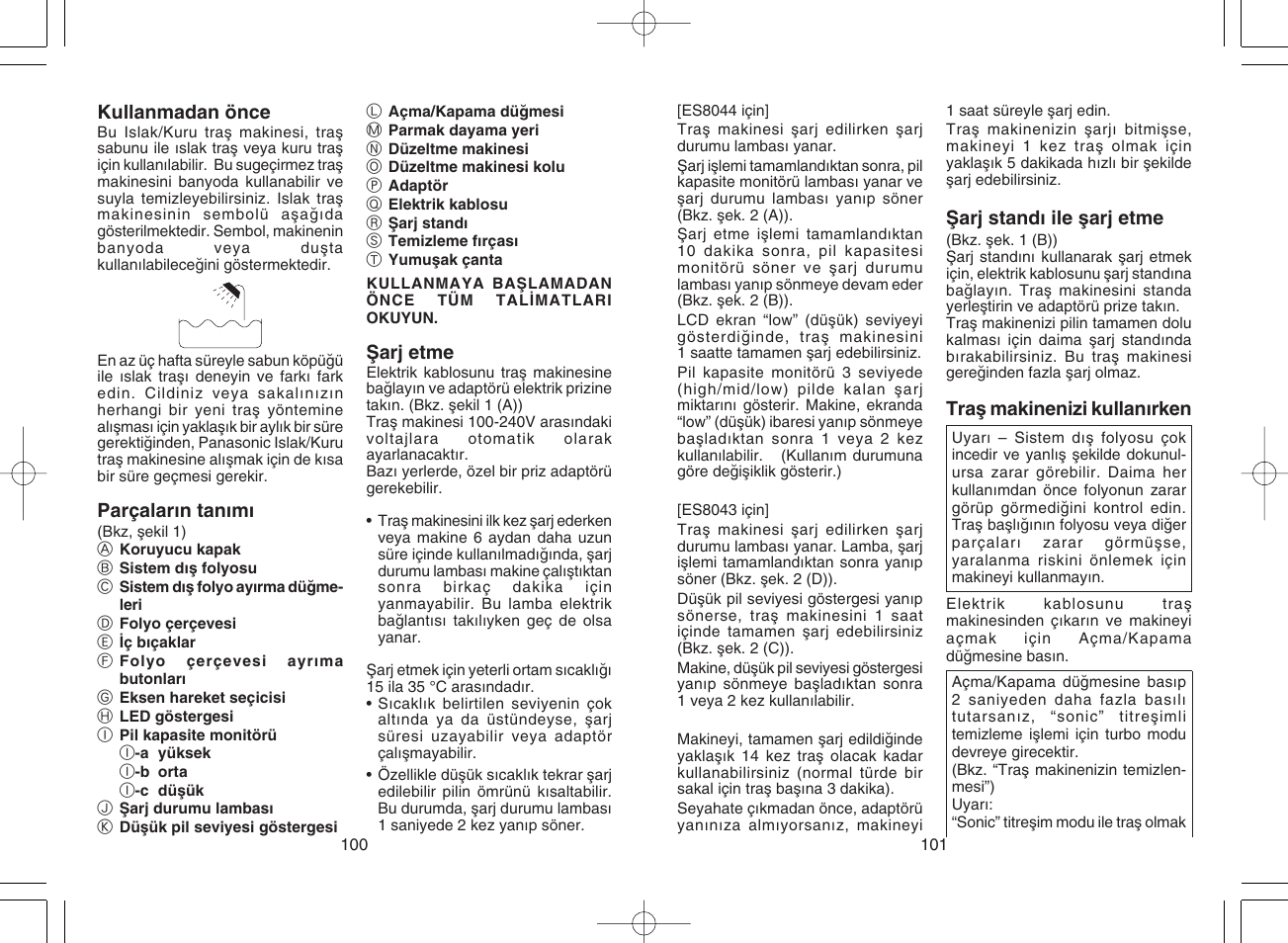 Panasonic ES8044 User Manual | Page 51 / 57