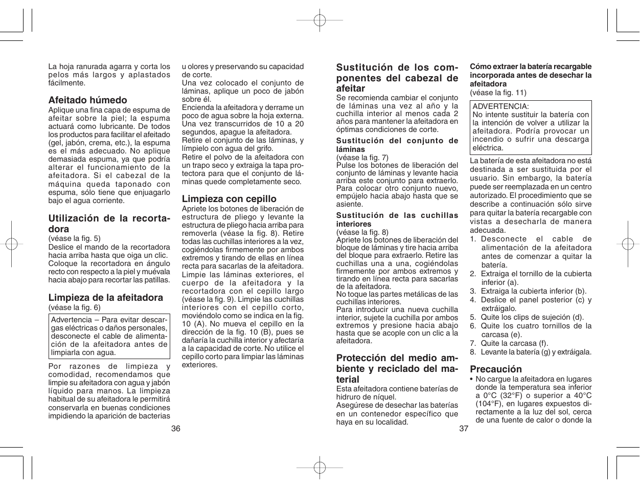 Panasonic ES7036 User Manual | Page 19 / 55