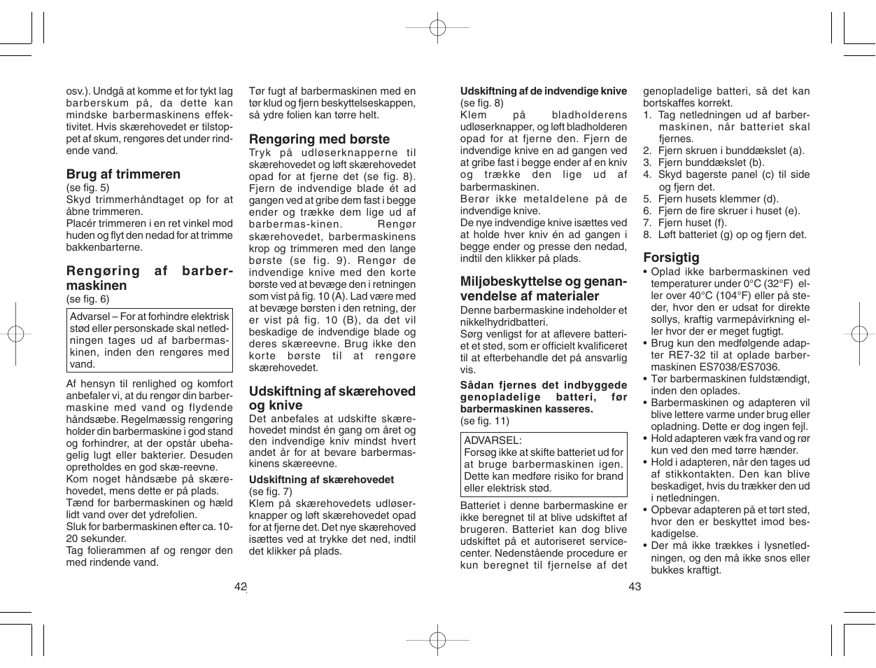 Panasonic ES7036 User Manual | Page 22 / 55