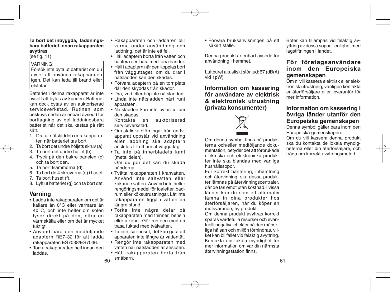 Panasonic ES7036 User Manual | Page 31 / 55