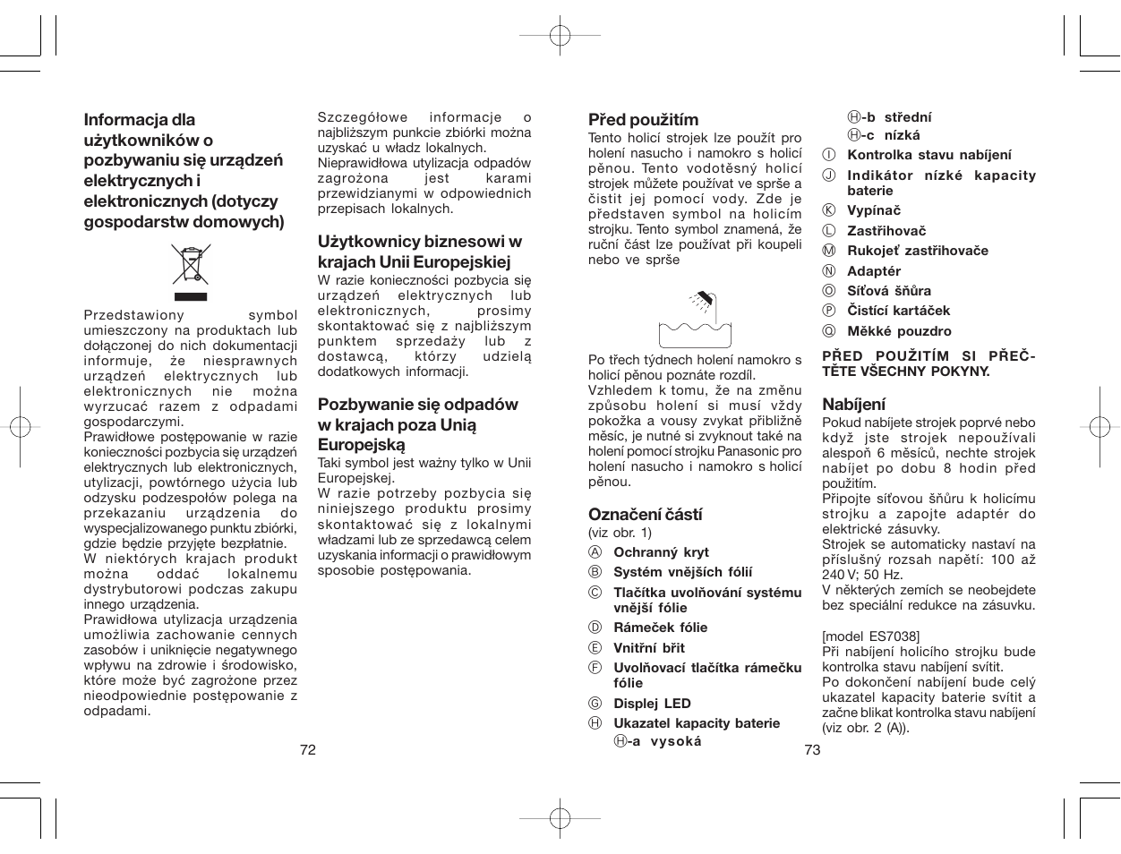Panasonic ES7036 User Manual | Page 37 / 55