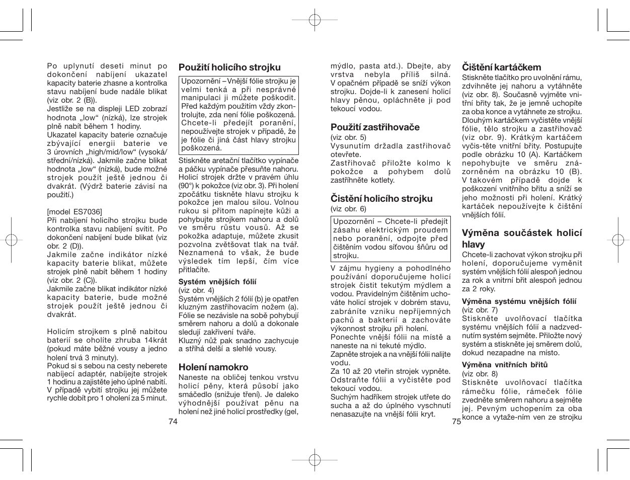Panasonic ES7036 User Manual | Page 38 / 55