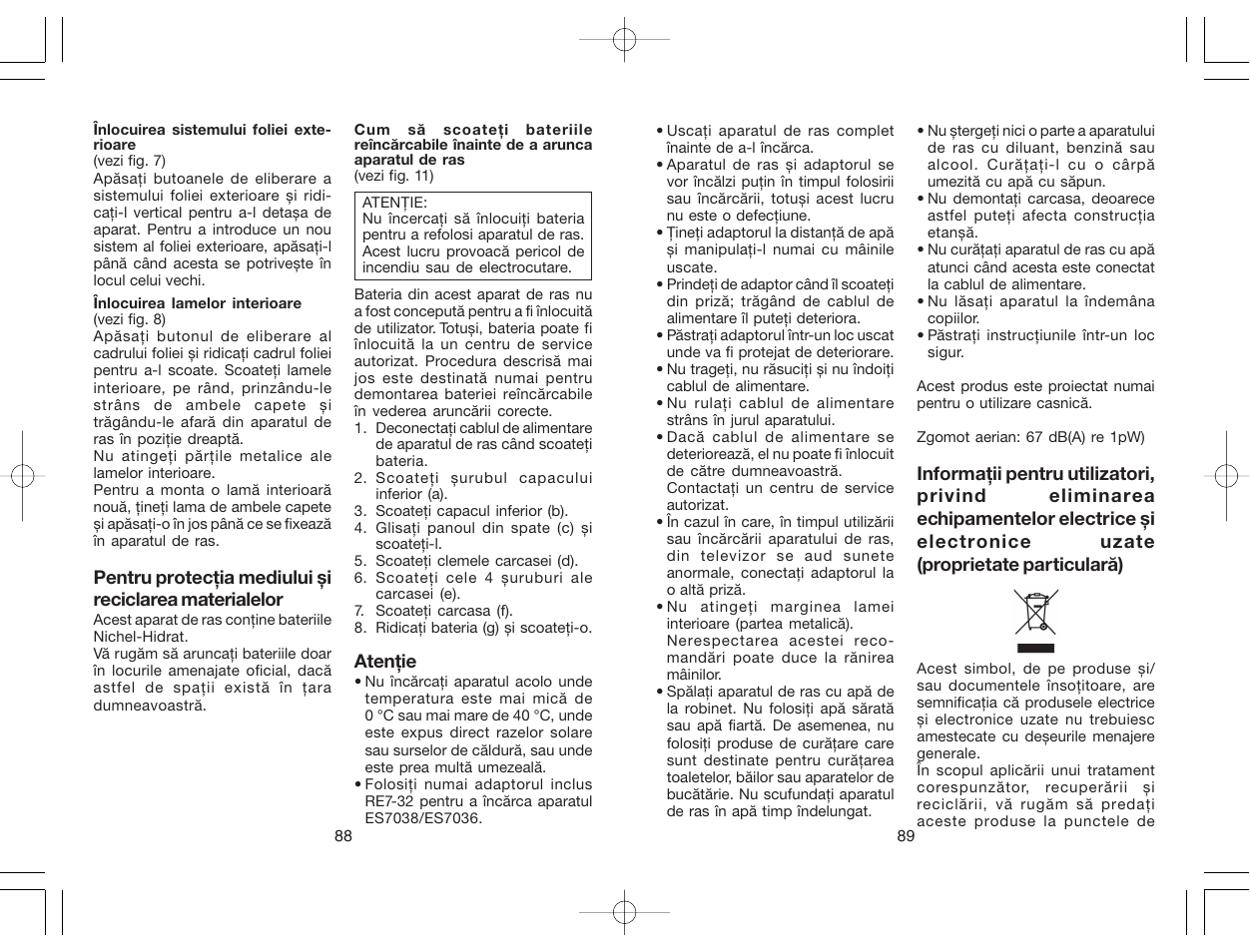 Panasonic ES7036 User Manual | Page 45 / 55