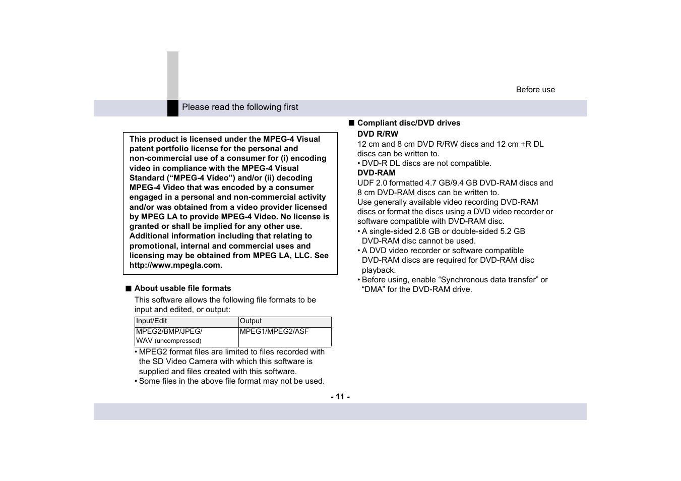 Panasonic MotionSD STUDIO 1.0E User Manual | Page 11 / 231