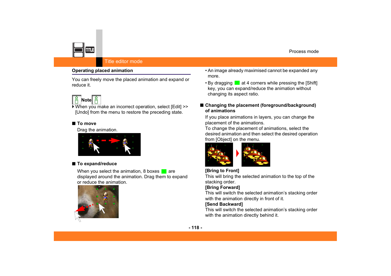 Operating placed animation | Panasonic MotionSD STUDIO 1.0E User Manual | Page 118 / 231