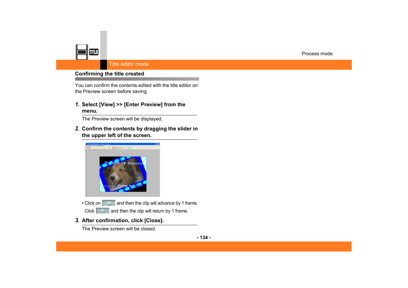 Confirming the title created | Panasonic MotionSD STUDIO 1.0E User Manual | Page 134 / 231