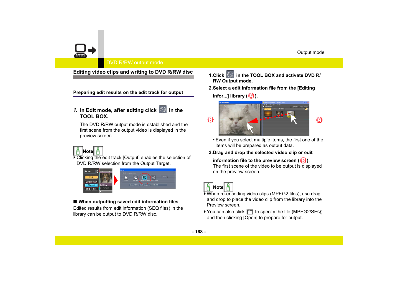 Editing video clips and writing to dvd r/rw disc | Panasonic MotionSD STUDIO 1.0E User Manual | Page 168 / 231