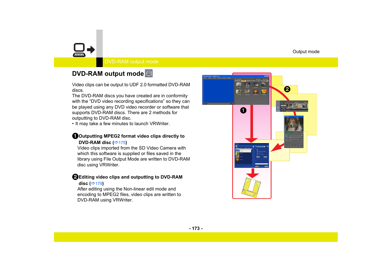 Dvd-ram output mode | Panasonic MotionSD STUDIO 1.0E User Manual | Page 173 / 231