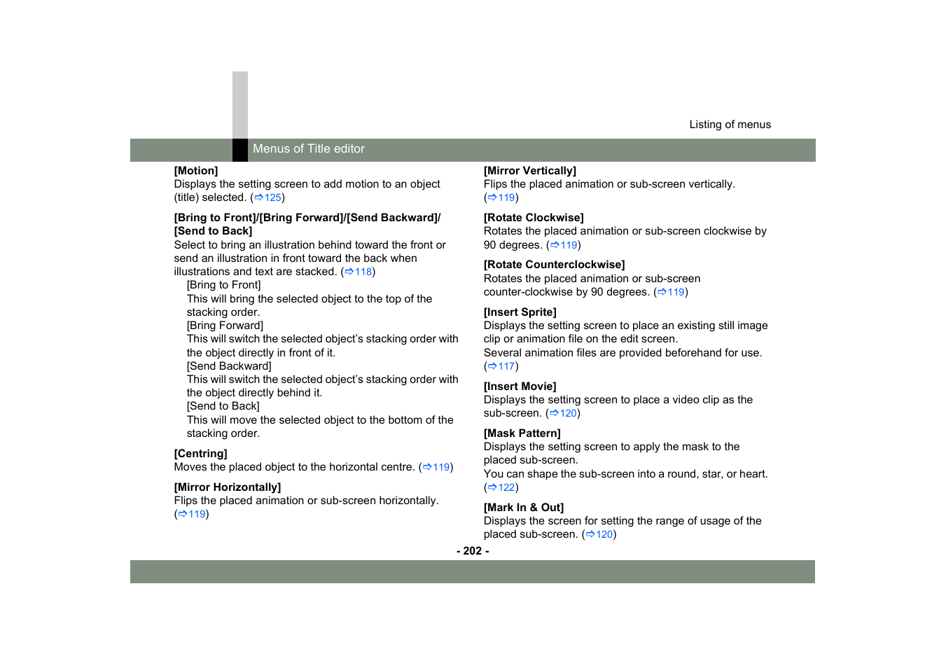 Panasonic MotionSD STUDIO 1.0E User Manual | Page 202 / 231