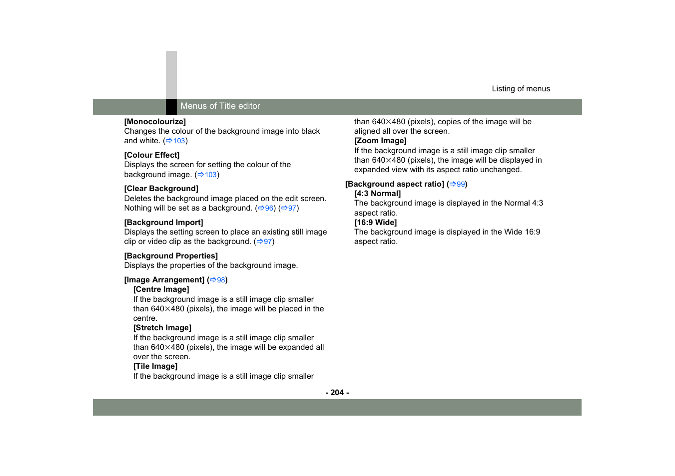 Panasonic MotionSD STUDIO 1.0E User Manual | Page 204 / 231