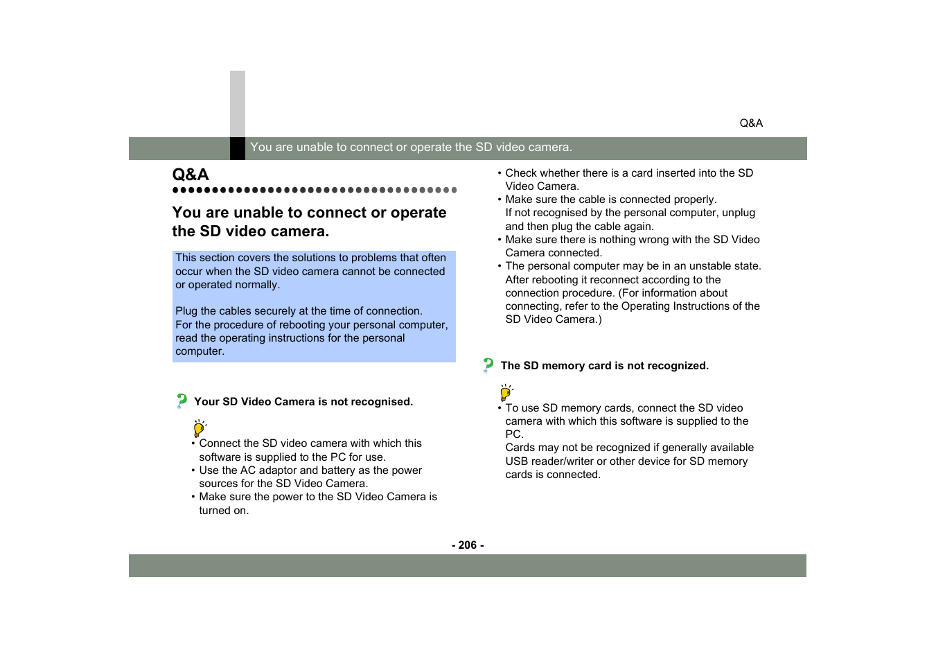 Need help | Panasonic MotionSD STUDIO 1.0E User Manual | Page 206 / 231