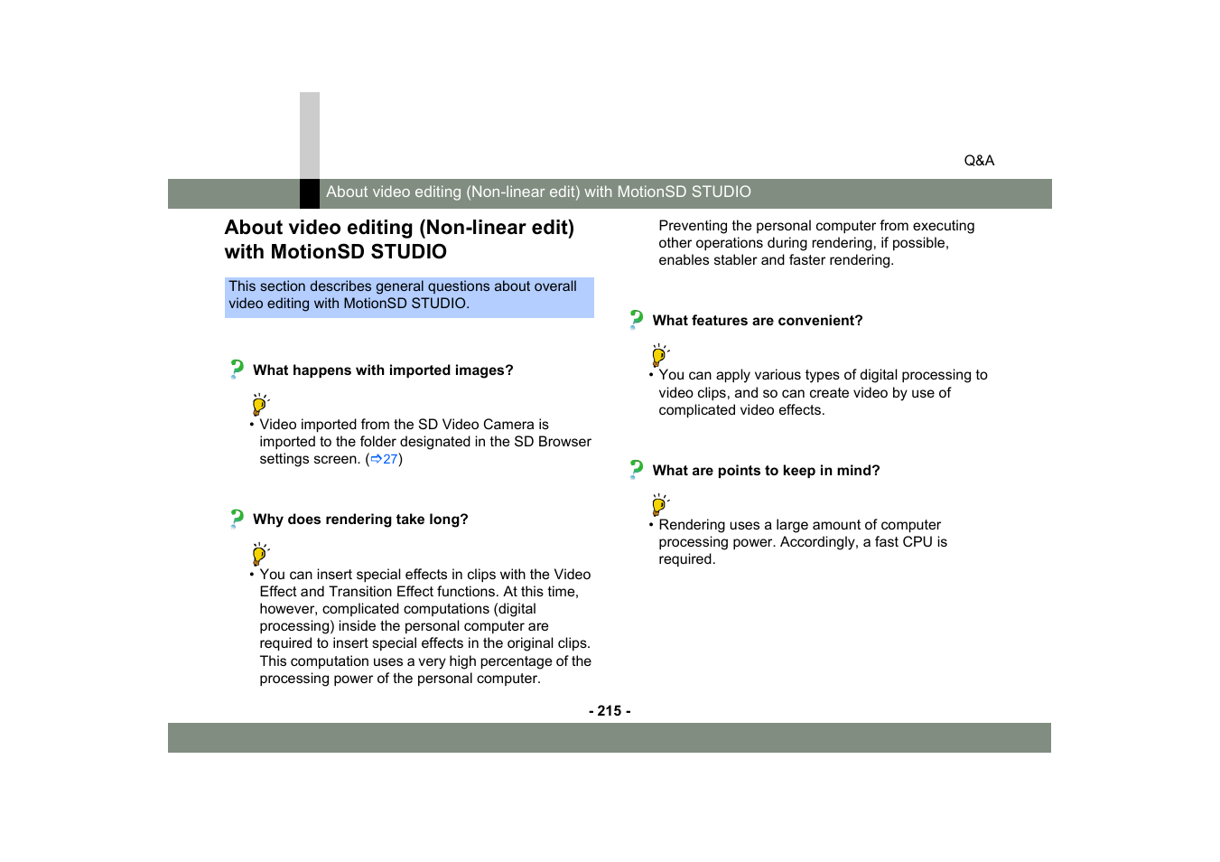Panasonic MotionSD STUDIO 1.0E User Manual | Page 215 / 231