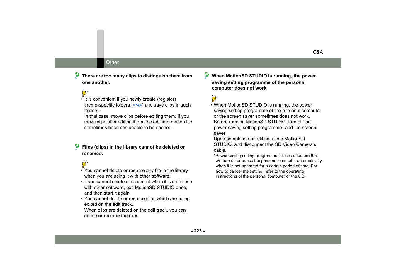 Panasonic MotionSD STUDIO 1.0E User Manual | Page 223 / 231