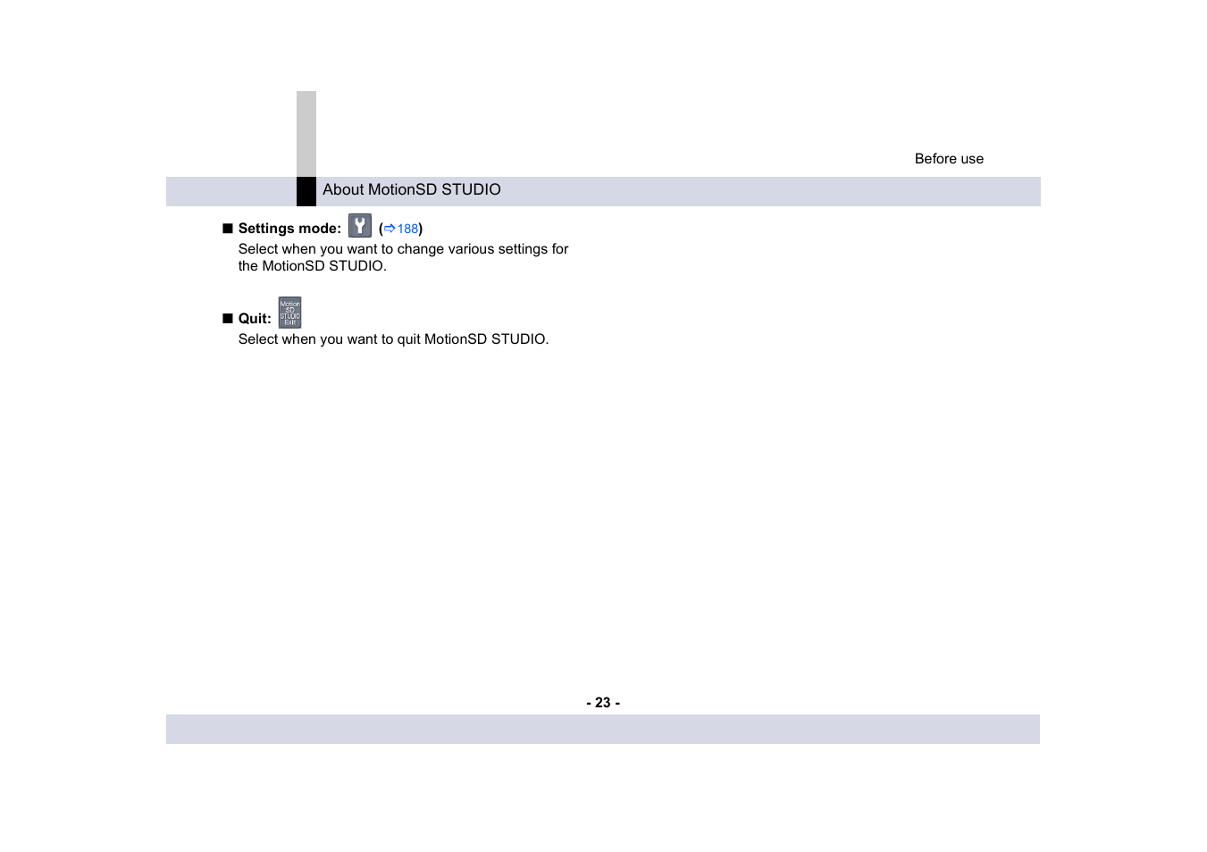 Panasonic MotionSD STUDIO 1.0E User Manual | Page 23 / 231