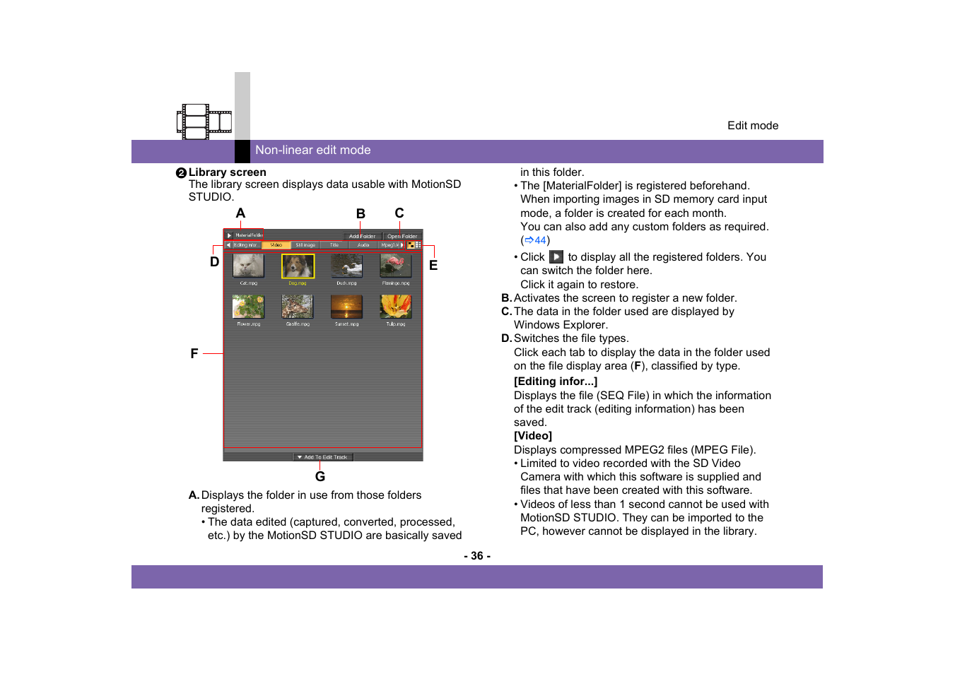 Panasonic MotionSD STUDIO 1.0E User Manual | Page 36 / 231