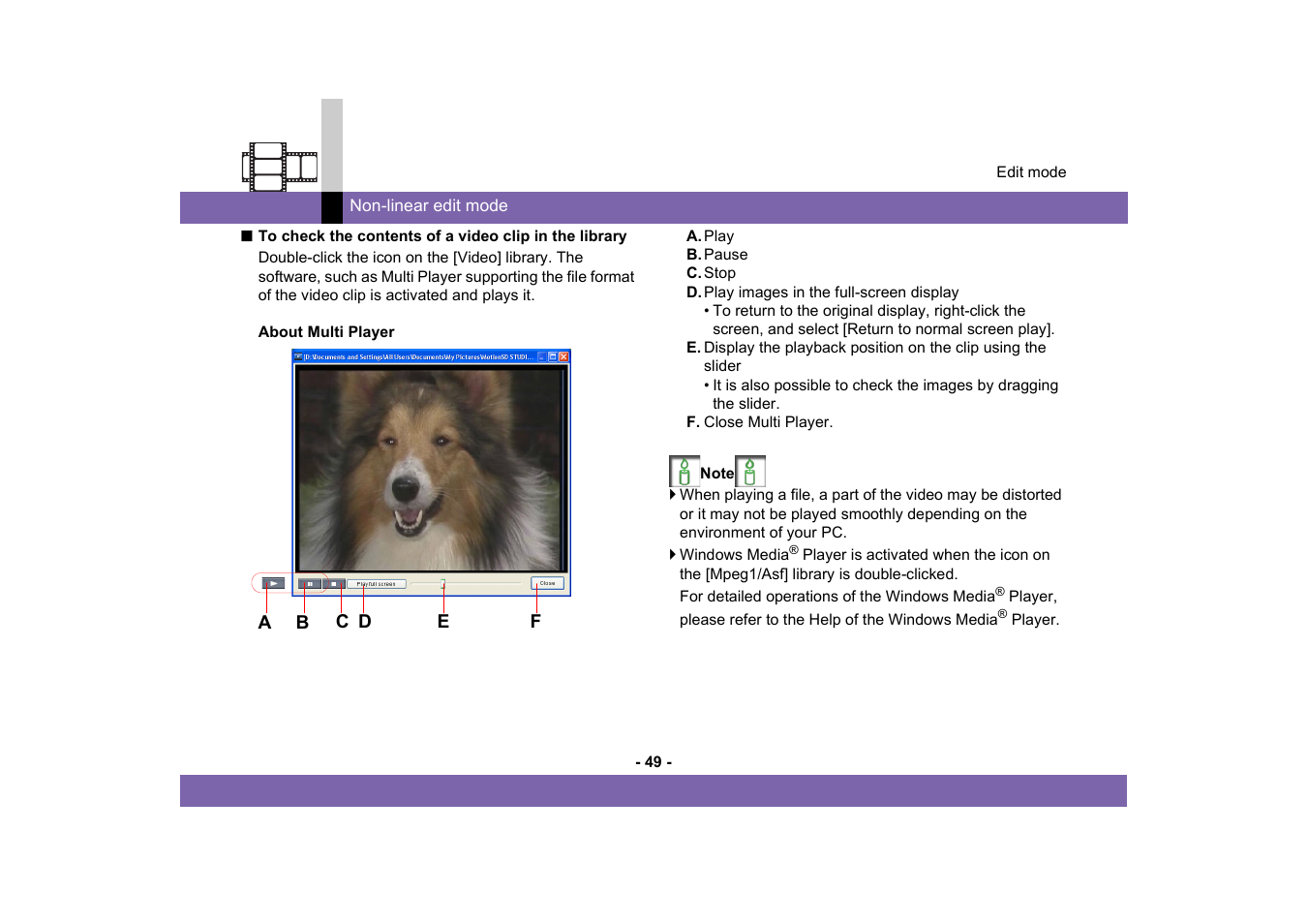 Panasonic MotionSD STUDIO 1.0E User Manual | Page 49 / 231