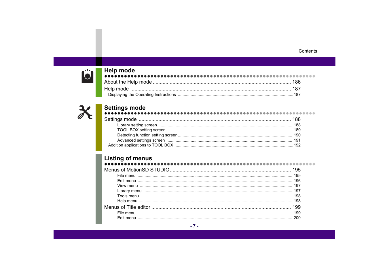 Panasonic MotionSD STUDIO 1.0E User Manual | Page 7 / 231
