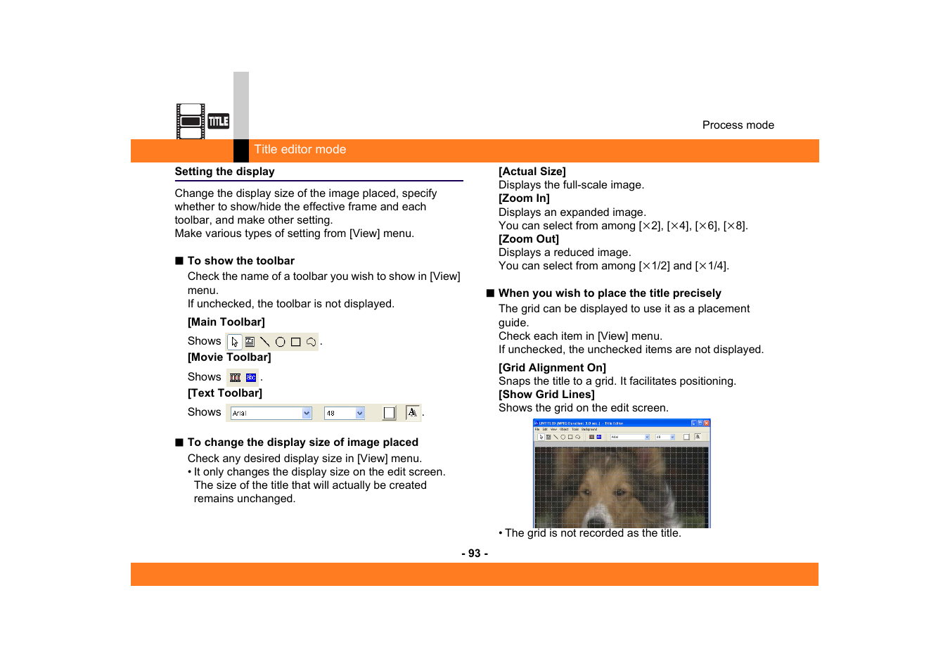 Setting the display | Panasonic MotionSD STUDIO 1.0E User Manual | Page 93 / 231