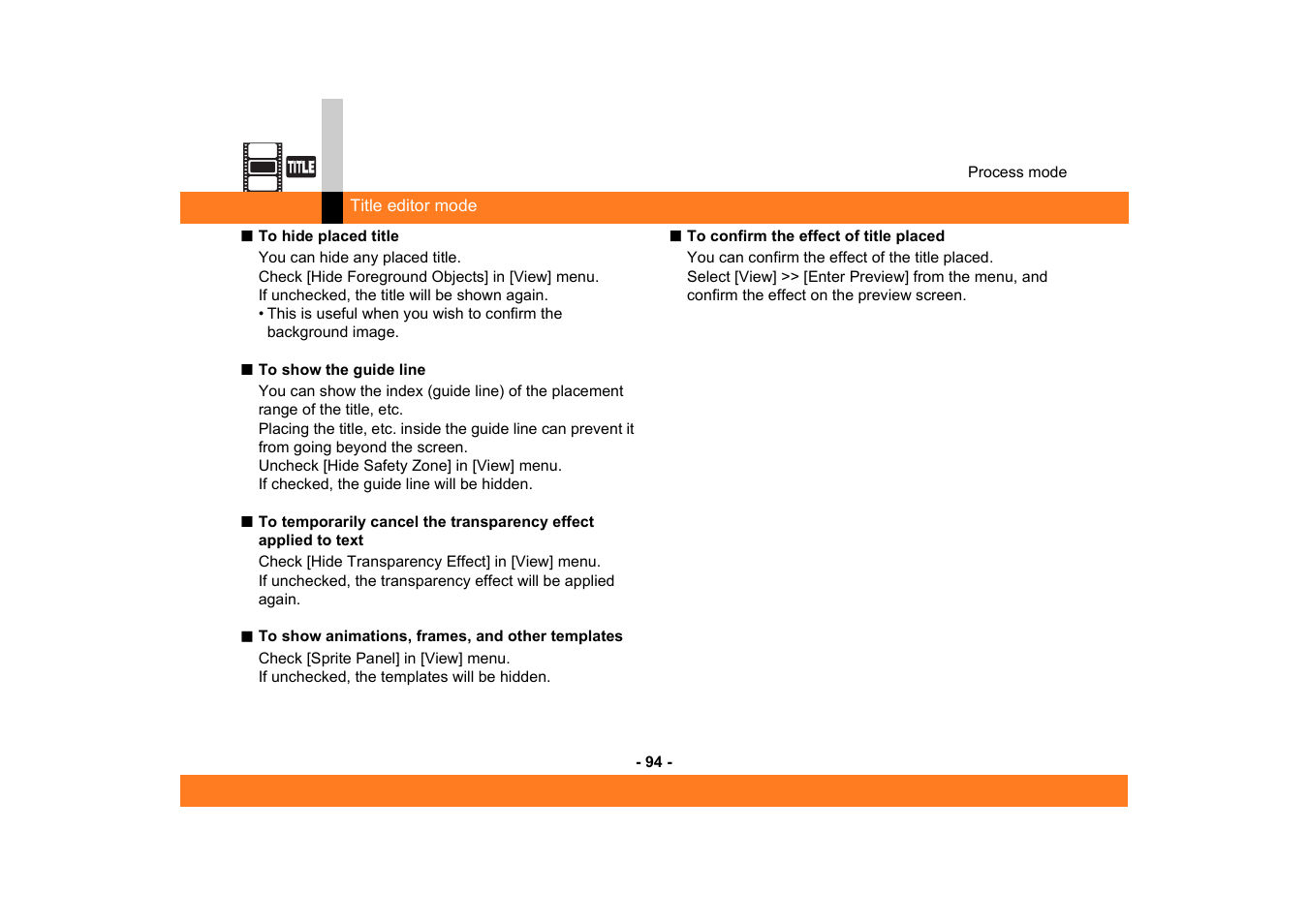 Panasonic MotionSD STUDIO 1.0E User Manual | Page 94 / 231