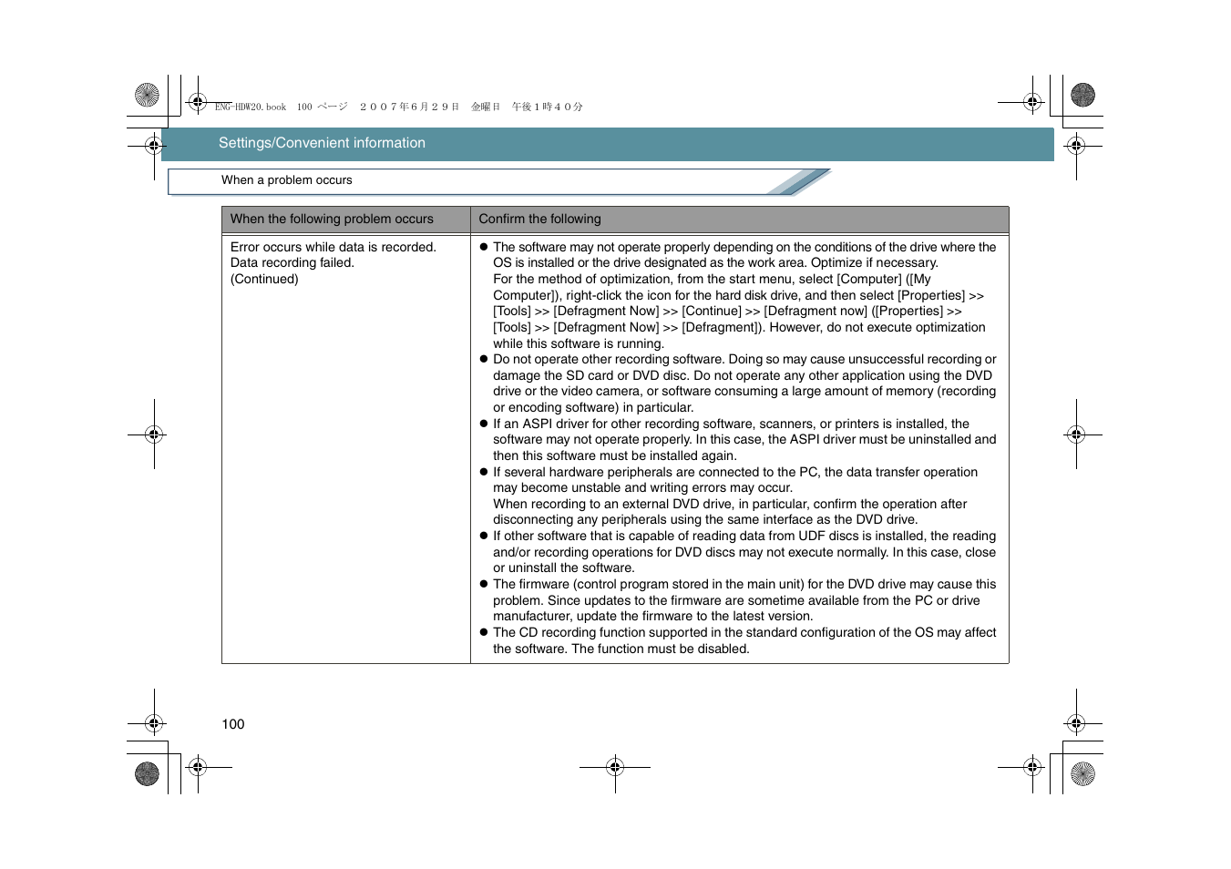 Panasonic HD Writer 2.0E User Manual | Page 100 / 102
