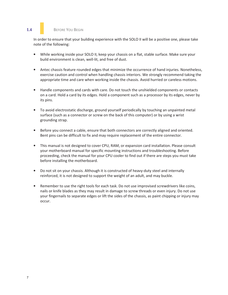 Antec SOLO II User Manual | Page 7 / 26