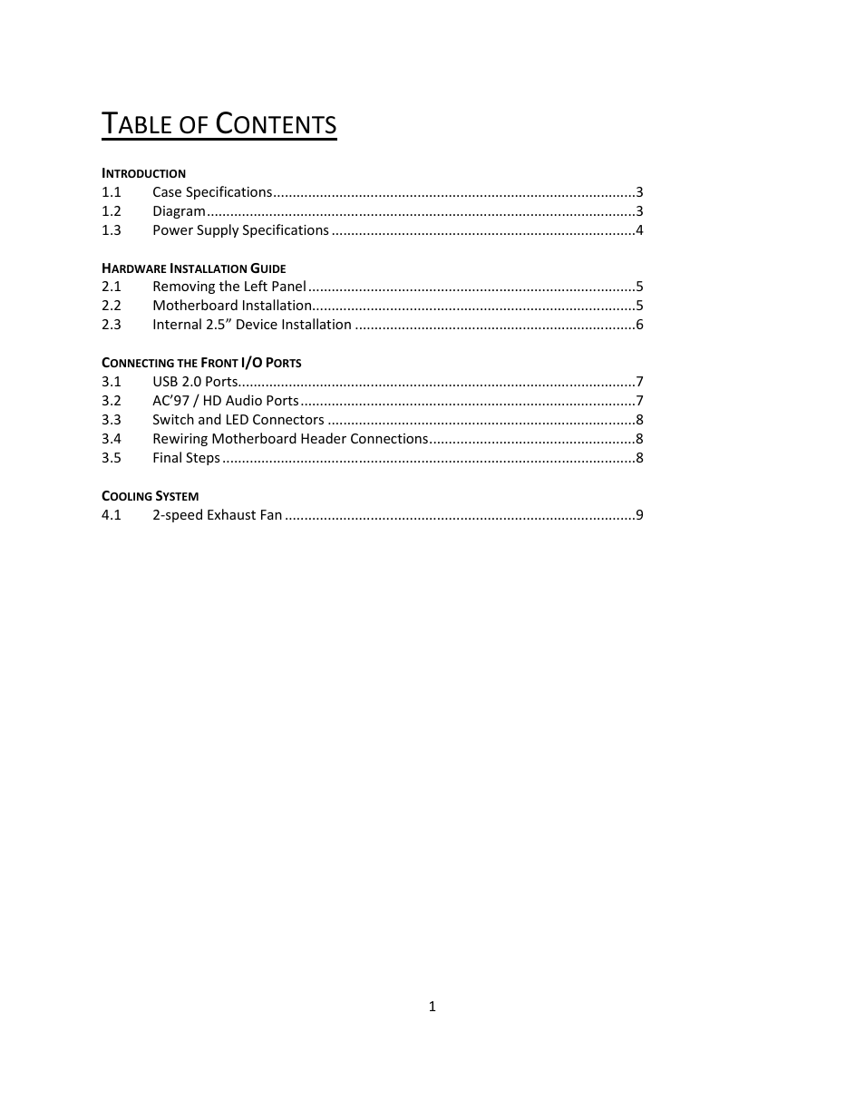 Able of, Ontents | Antec ISK 100 User Manual | Page 2 / 11