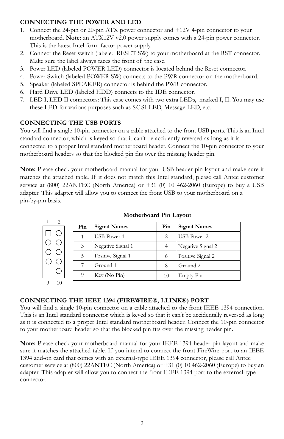 Antec II User Manual | Page 3 / 7