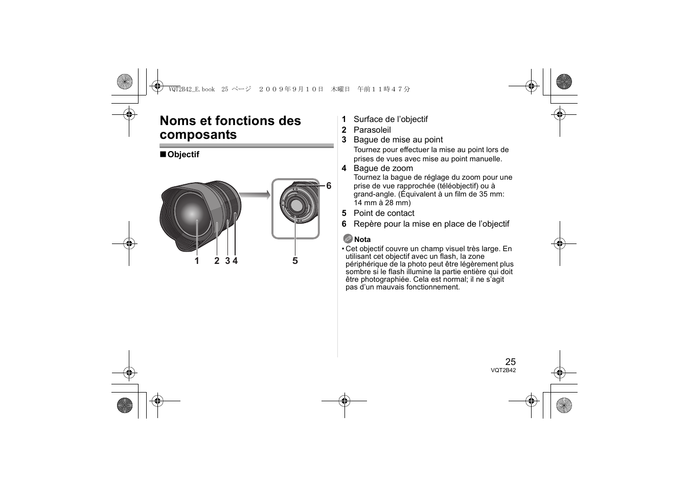 Noms et fonctions des composants | Panasonic H-F007014 User Manual | Page 25 / 64