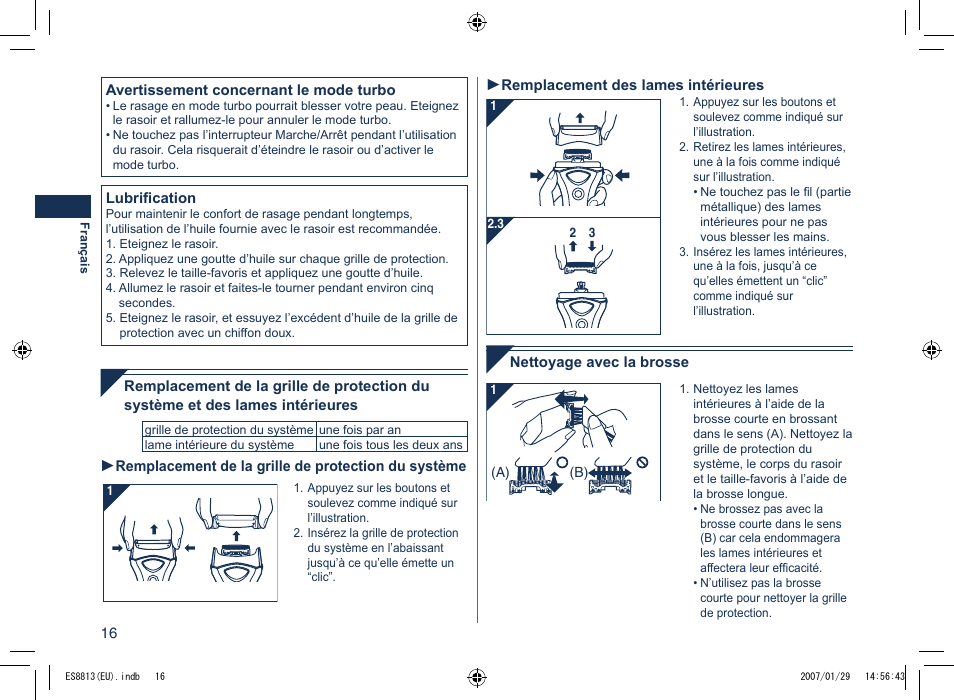 Panasonic Es8813 User Manual | Page 16 / 96