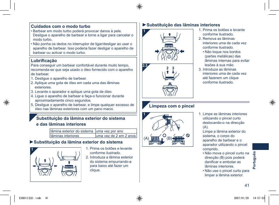 Panasonic Es8813 User Manual | Page 41 / 96