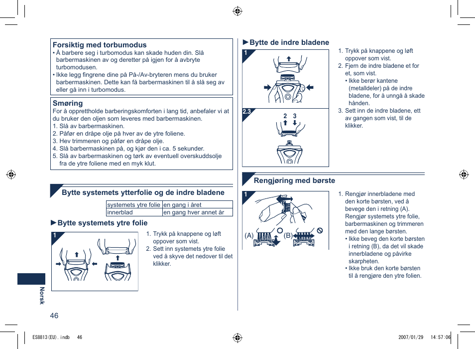 Panasonic Es8813 User Manual | Page 46 / 96