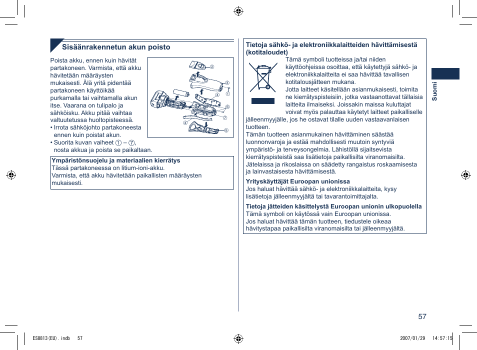 Panasonic Es8813 User Manual | Page 57 / 96
