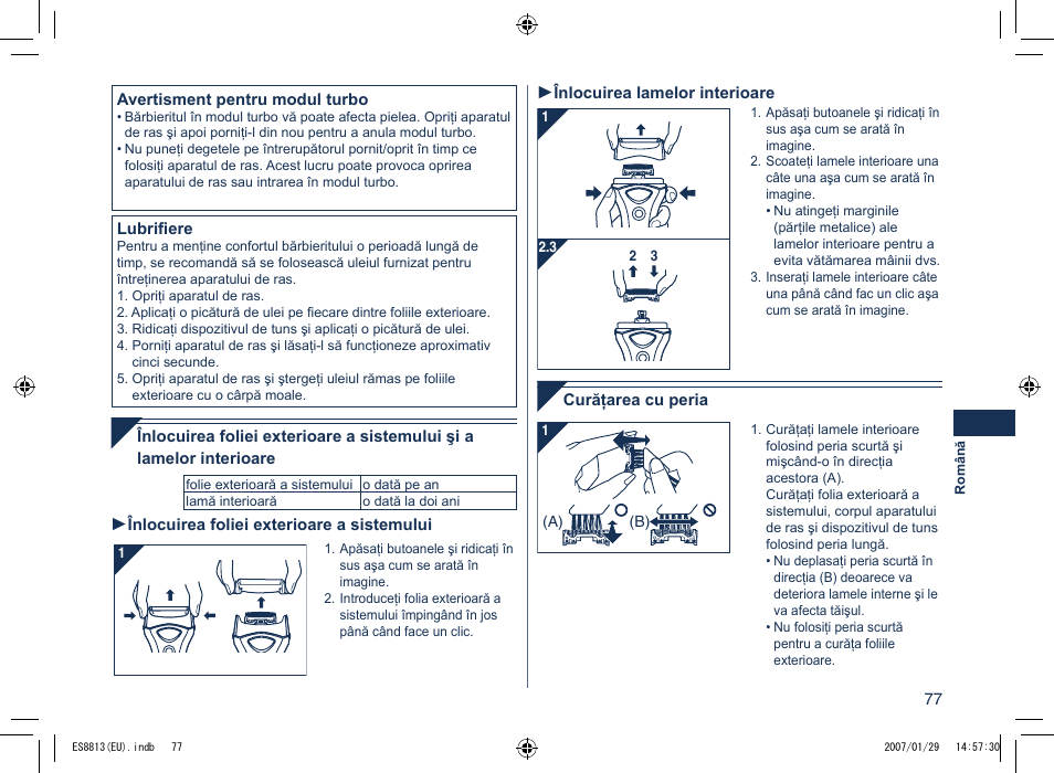 Panasonic Es8813 User Manual | Page 77 / 96