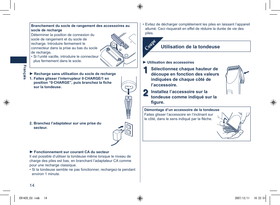 Coupe | Panasonic ER1420 User Manual | Page 14 / 100