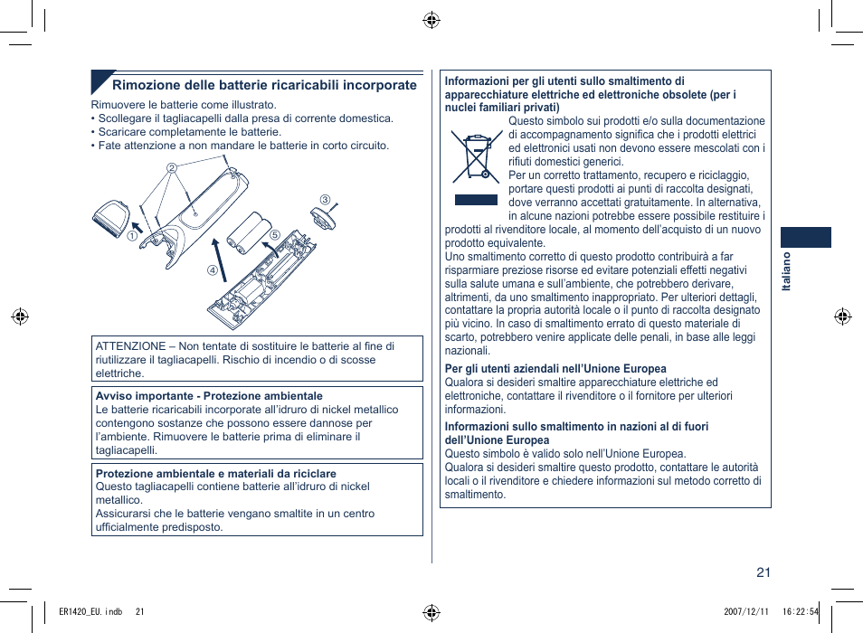 Panasonic ER1420 User Manual | Page 21 / 100