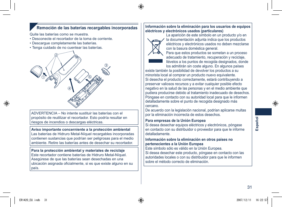 Panasonic ER1420 User Manual | Page 31 / 100