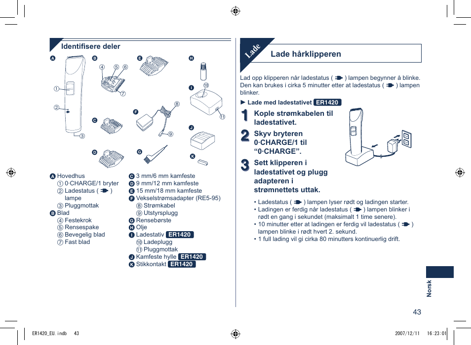 Lade | Panasonic ER1420 User Manual | Page 43 / 100