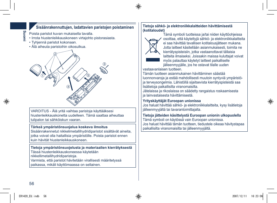 Panasonic ER1420 User Manual | Page 56 / 100