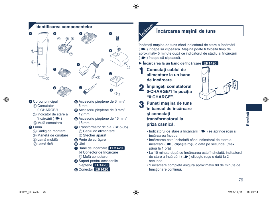 Încăr car e | Panasonic ER1420 User Manual | Page 79 / 100