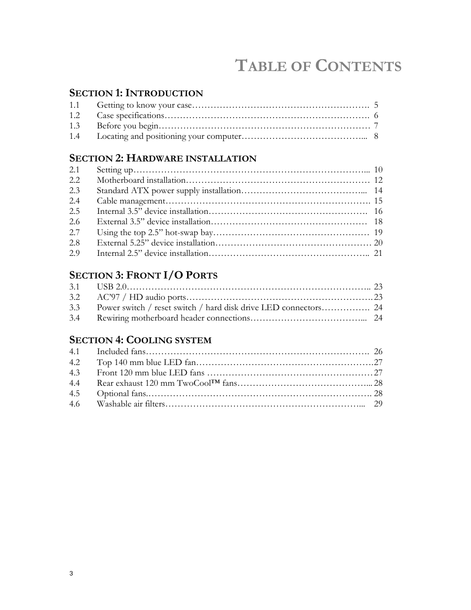 Able of, Ontents | Antec DARK FLEET DF-30 User Manual | Page 3 / 30